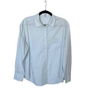 Women's AYR Classic Long Sleeve Button Front Shirt Business Casual Blue Size M